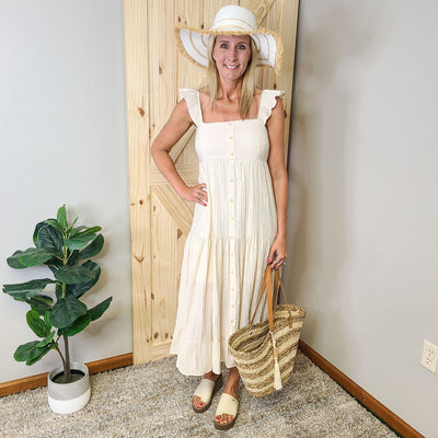 Button Up Tiered Dress