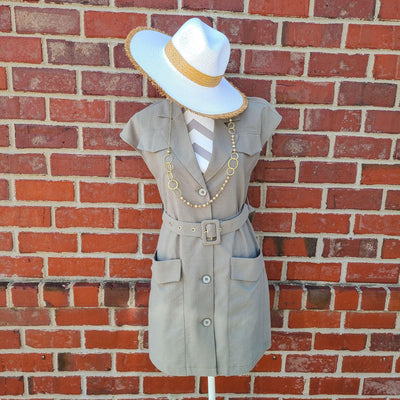 Button Up Dress w/ Belt