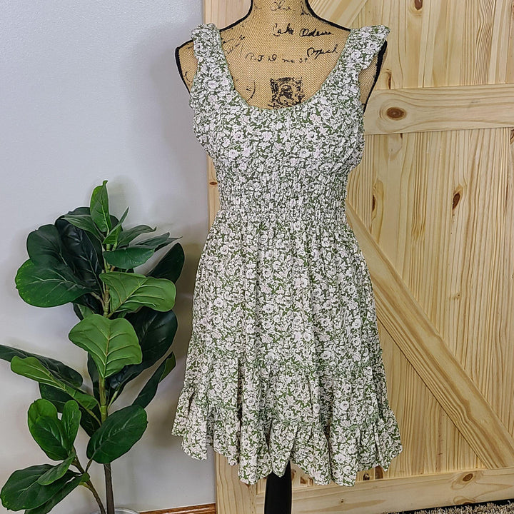 Floral Print Smocked Mini Dress