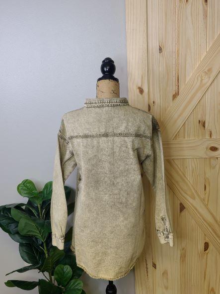 Denim Washed Shirt Jacket
