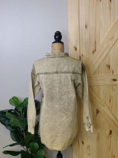 Denim Washed Shirt Jacket