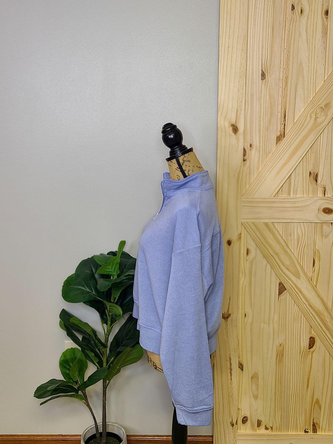 Soft Cropped Quarter Zip Sweatshirt