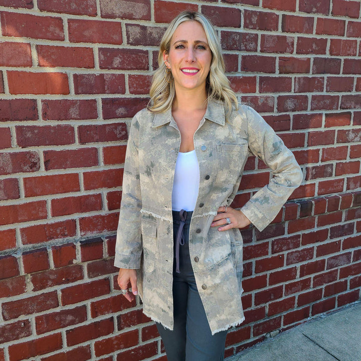 Tiered Long Trucker Jacket