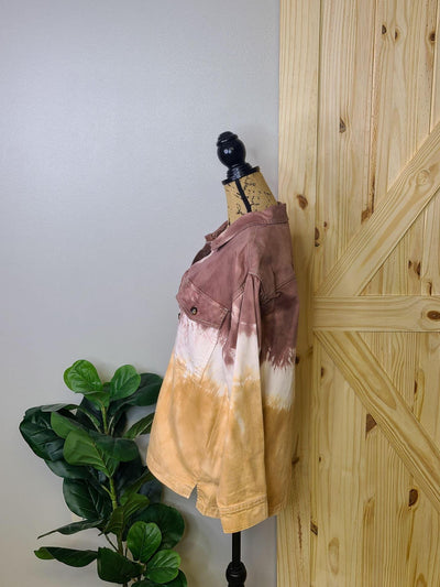 Tie Dye Washed Twill Button Jacket