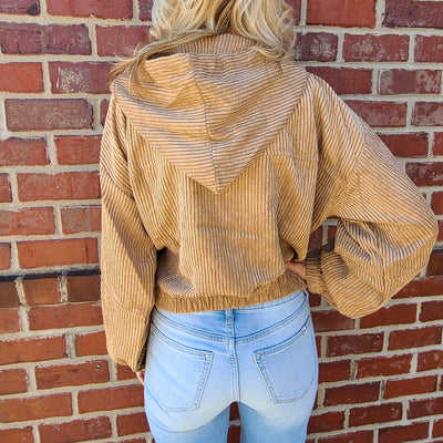 Corduroy Zip Up Hoodie