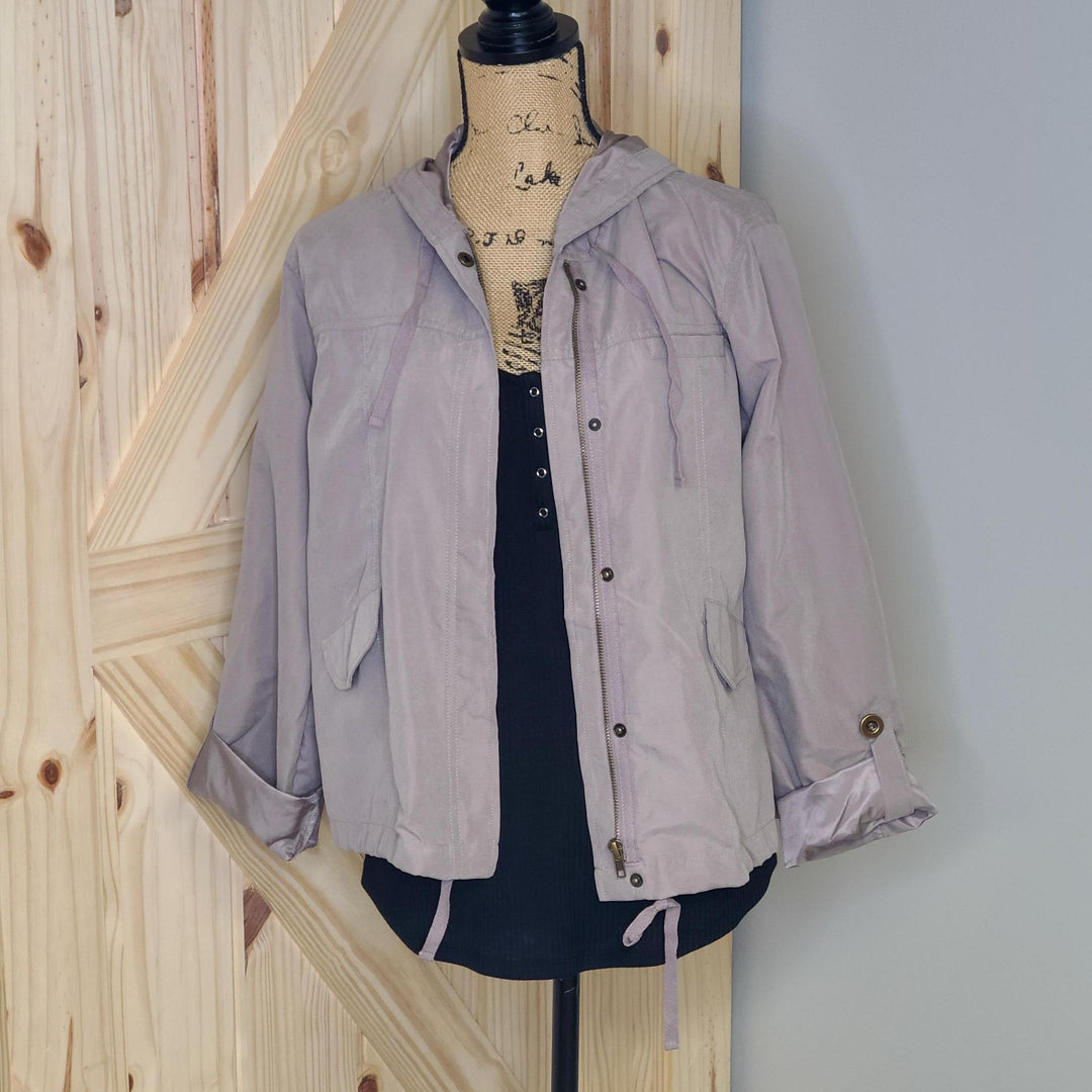 Snap Button Zip Up Hoodie