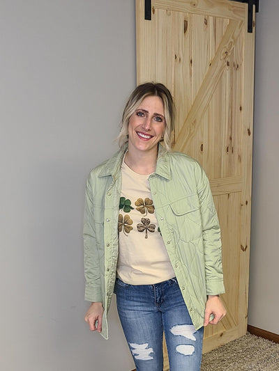 Lightweight Quilted Button Up Jacket