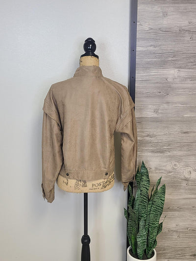 Zip Up Jacket w/ Button Detail