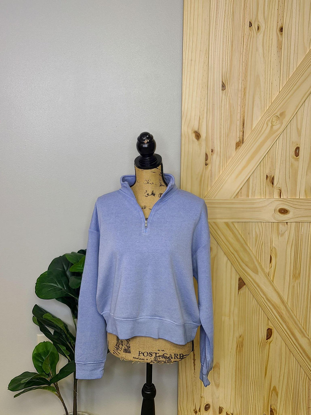 Soft Cropped Quarter Zip Sweatshirt