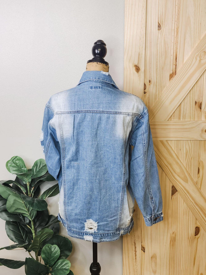 Distressed Oversized Denim Jacket