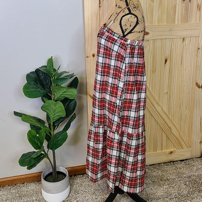 Plaid Crinkle Button Down Dress