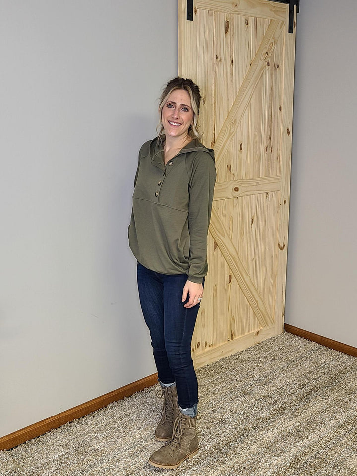 Buttoned Hoodie