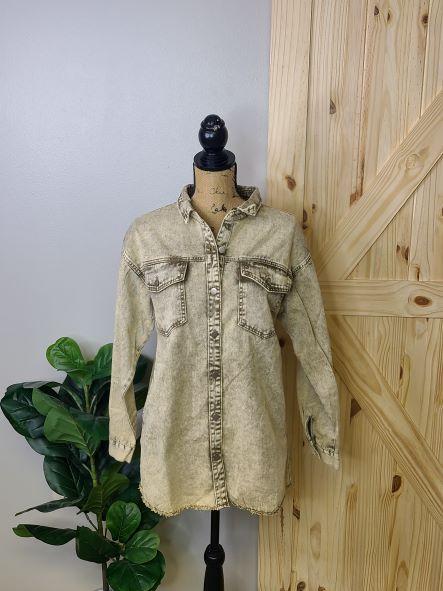 Denim Washed Shirt Jacket