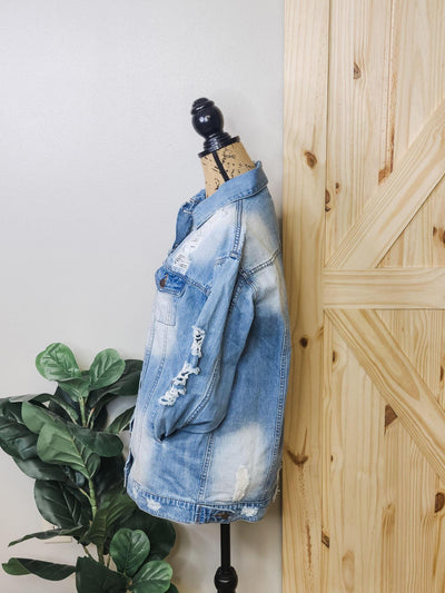 Distressed Oversized Denim Jacket