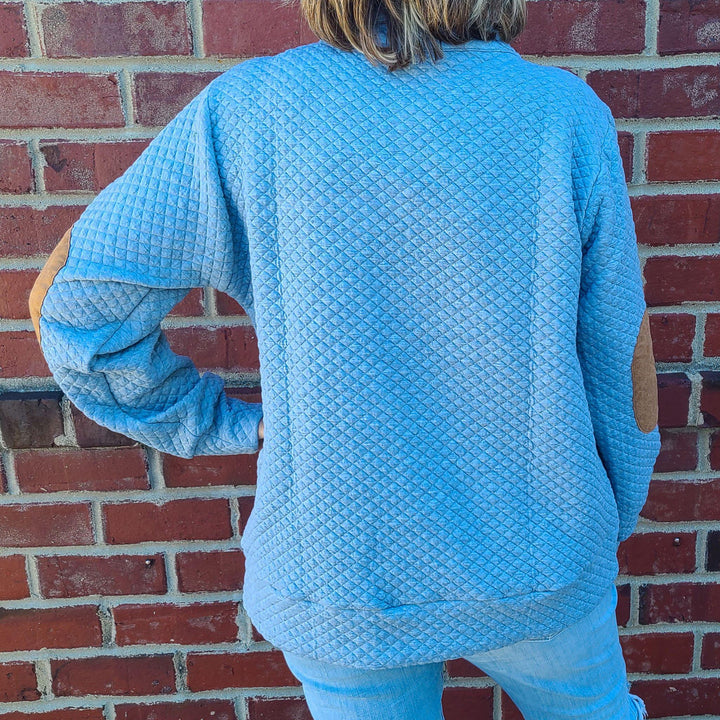 Quilted Snap Button Pullover Top