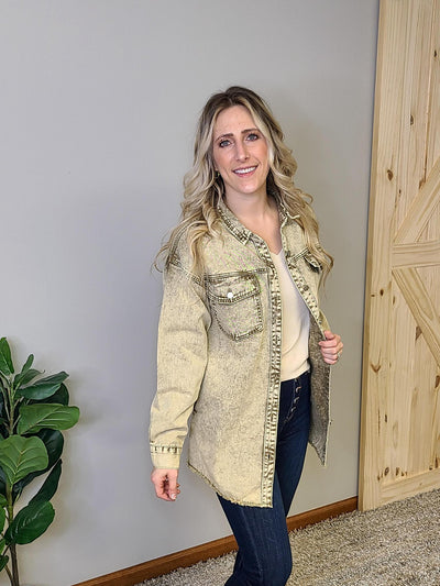 Denim Washed Shirt Jacket