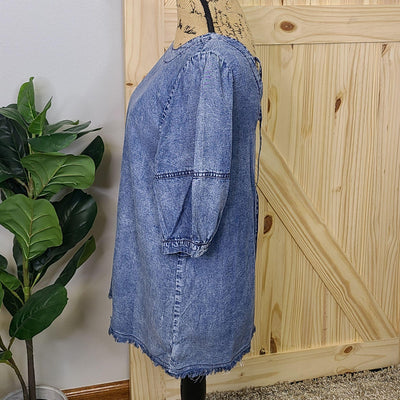 Puff Sleeve Denim Top